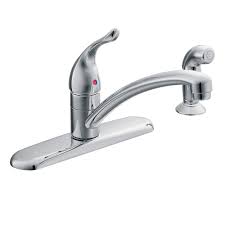 Kitchen sink faucets with separate sprayer parts. Moen Chateau Single Handle Standard Kitchen Faucet With Side Sprayer In Chrome The Home Depot Canada