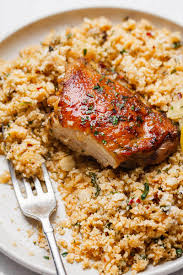 Buttery Garlic Herb Chicken And Lemon Cauliflower Rice Eatwell101