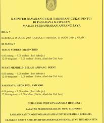 Cek, wang kiriman pos hendaklah dicatatkan nombor akaun, nama dan nombor telefon di belakang dan dipalang (akaun penerima. Mp Ampang Jaya Twitterissa Dimaklumkan Kaunter Bayaran Cukai Taksiran Cukai Pintu Di Pasaraya Kwsn Mpaj Kini Dibuka Brdekatan Dgn Kediaman Anda Http T Co 7lh1brazx5