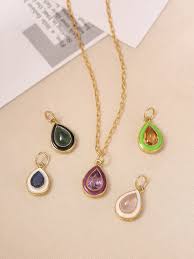 Crystal Glass Teardrop Memorial Pendant