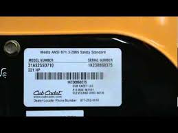 Reading A Cub Cadet Model Number