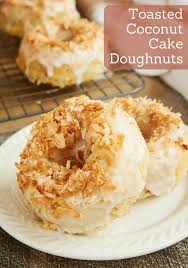 Toasted Coconut Cake Doughnuts Recipe Cake Doughnuts Baked Doughnut Cake Coconut Recipes
