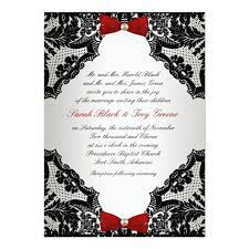 Red White And Black Lace Wedding Invitation Zazzle Com Silver Wedding Invitations Black Lace Wedding Black Wedding Invitations
