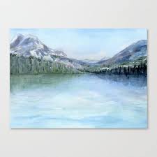 You only need three colours to make this sunset painting. Misty Mountains Watercolor Lake Landscape Painting Scenic Art Print Brazen Design Studio