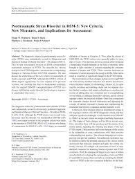 Pdf Posttraumatic Stress Disorder In Dsm 5 New Criteria