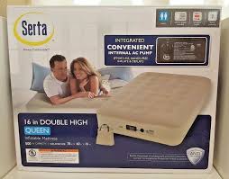 New Serta 16 Raised Double High Queen Inflatable Air Mattress Internal Ac Pump Serta Inflatable Air Mattress Air Mattress Camping Ac Pump