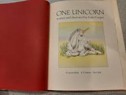 Vintage 1981 One Unicorn Written and Illustrated by Gale Cooper With Dust  Jacket First Edition Children's Book Unicorn Lover Gift
