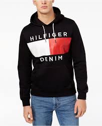 Tommy Hilfiger Men S Brooks Logo Print Hoodie Printed Hoodie Men Hilfiger Denim Hoodies