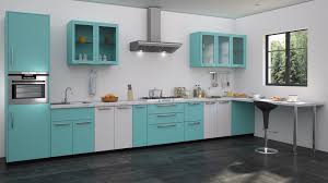 Blue White Modular Kitchen Design Blue Kitchen Interior Interior Design Kitchen Kitchen Design