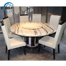 Square table in contemporary dining room made from high quality wood. Best Price Modern 6 Chairs Marble Top Round Dining Table With Lazy Susan Dining Tables Aliexpress