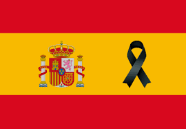 Seguilo por mundo d desde las 19.15. Bandera Espana Crespon Negro