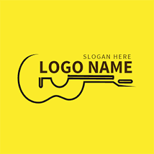Black And Yellow Logo Design Yellow And Black Ukulele Icon Logo Design Online Logo Logo Maker How To Make Logo