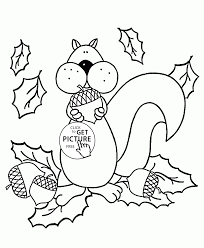 The temperature is cooling down, the le. Squirrel And Autumn Coloring Pages For Kids Fall Seasons Printables Free Wuppsy Com Unicorn Coloring Pages Fall Coloring Sheets Squirrel Coloring Page