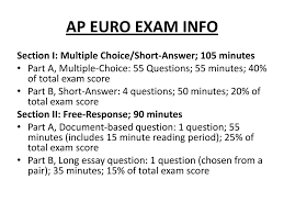 Ap Euro Exam Info Section I Multiple Choice Short Answer 105 Minutes Ppt Download