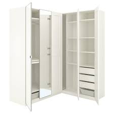 A deep and spacious corner wardrobe with space for all of the clothes and accessories. Pax Grimo Vikedal Corner Wardrobe White Mirror Glass Ikea