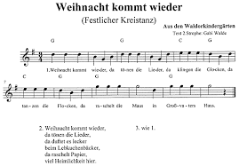 Das sind die bekanntesten lieder, sie eignen sich aber nur deutsch ist einfach! Weihnacht Kommt Wieder Text Noten Download