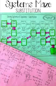 This Systems Of Equations By Substitution Maze Worksheet Would Be Perfect For My Algebra 1 Students I Love Systems Of Equations Equations Algebra Activities