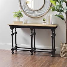 An Entryway Table Isn T Just Fro Displaying Your Decor It S Part Of Your Decor A Bold Black Table Black Console Table Distressed Table Rooms To Go Furniture