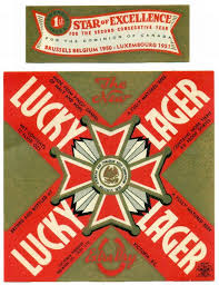 Lucky Lager Beer Label From The 1950s Canadian Beer Beer Coasters Beer Label