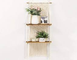 Buy aesthetic vsco hanging plant by xoceline as a sticker. 9yfmqsr Dulcii 2 Tiers Macrame Wall Hanging Shelf 16 A 45 Inches Boho Wall Decor Wood Floating Shelves For Plants Aesthetic