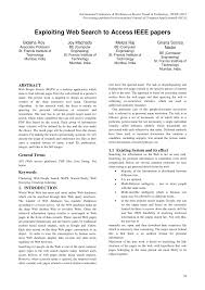 The institute of electrical and electronics engineers (ieee) is a professional institute that provides support to academic and research fields including other than citation and. Pdf Exploiting Web Search To Access Ieee Papers