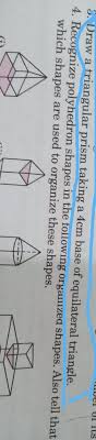 It explains how to derive the formulas in additio. Draw A Triangular Prism Taking A 4cm Base Of Equilateral Triangle Brainly In