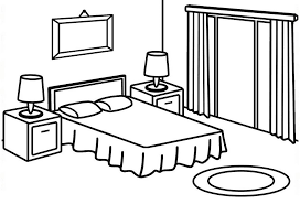 Clean And Beautiful Bedroom Coloring Sheet In 2020 Coloring Sheets House Colouring Pages Coloring Pages