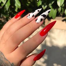 Nails Art On Instagram Couldn T Stop My Self I Wanted This Cow Print Cruella De Vil Vibe On My Own Fingers Use Cow Nails Grunge Nails Edgy Nails
