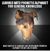 Free to download and print. Learned Nato Phonetic Alphabet For General Knowledge Must Switch To Learning Law Enforcement Phonetic Alphabet For Myline Of Work Work Meme On Me Me