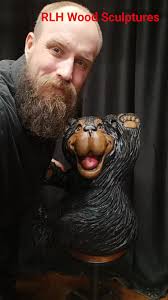 🪓 Watch this bear come to life! A 360° view of my latest wood  sculpture—hand-carved with precision and care. Music inspiration? Tupac’s  ‘All Eyez