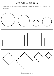 Esistono anche moltissime schede pregrafismo montessori da stampare per stimolare i piccoli a scrivere le prime parole in modo giocoso e divertente. Esercizi Per Imparare A Confrontare Le Dimensioni Per Bambini Pianetabambini It