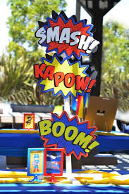 Superhero Birthday Party Ideas Photo 35 Of 47 Superhero Birthday Party Decorations Superhero Birthday Party Superhero Birthday
