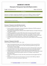 These include firms, communities, and schools. Emergency Management Specialist Resume Samples Qwikresume