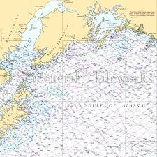 Alaska Homer Seward Valdez Gulf Of Alaska Nautical Chart Decor