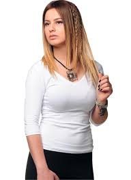 Bayan T Shirt 2671 Kapri Kol Beyaz Kada N Giyim Modabenle Kadin Giyim Kadin Giyim