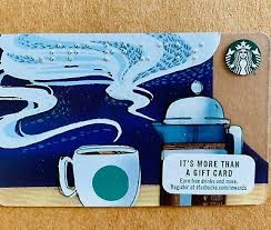 Register your starbucks card to join starbucks® rewards and earn free drinks fast. Starbucks Us Gift Card 2017 Coffee Cup French Press Braille Ebay