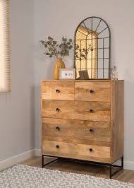Choose from beds, dressers and nightstands that blend wood and metal elements. 3 2 Industrial Light Mango Chest Of Drawers Contemporary Bedroom Furniture Ebay