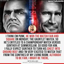 Seth Rollins talks about the upcoming World Heavyweight Championship match  between Gunther and CM Punk at SummerSlam.