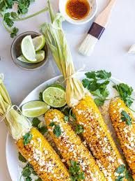 Healthy Grilled Mexican Street Corn Elotes With Chili Lime Oil And Cotija Cheese Recipe Mexican Street Corn Chili Lime Healthy Grilling