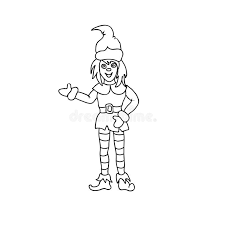 Click the download button to see the full image of christmas elves. Christmas Elf Character Children Coloring Page Line Art Isolated On White Stock Illustration Illustration Of Baby Childish 121927592