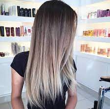 Go for the platinum contrast ombre hair if you have long and lovely locks. Blonde Ombre Hair Dark Brown To Blonde White Shelves Hair Products Black Shirt Hair Styles Balayage Hair Baylage Hair