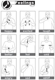 Sheet Containing 13 Essential Nzsl Signs For Feelings Asl