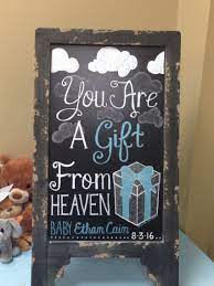 Heaven Sent Baby Shower Chalkboard Gift From God Christian Baby Shower Heavenly Baby Shower Baby Shower Chalkboard