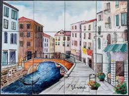Custom designs are available, you can have a mural created from a favorite image. Italian Tile Mural Store