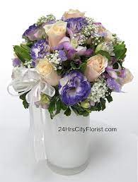Champagne Rose With Purple Eustoma Http Www 24hrscityflorist Com Flower Delivery Singapore 3647 Htm Same Day Flower Delivery Flower Delivery Florist Delivery