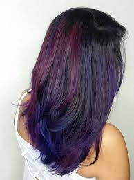 This blue black style mixes in some deep purple tones to create a style that reminds us of violet flowers. 40 Versatile Ideas Of Purple Highlights For Blonde Brown And Red Hair