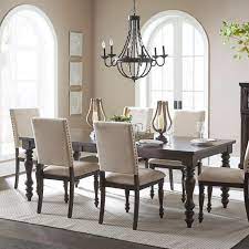 Along with casual, rustic and transitional styles, we also have formal dining room sets that will instantly dress up any dining room. Homelegance Begonia 1718gy 90 Transitional Dining Table With Turned Legs Nassau Furniture And Mattress Dining Tables