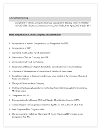 Secretary resume sample with required skills and writing tips to create your resume to apply for the secretary job you want. Company Secretary Resume Sample Format For Internship Entry Level Digital Marketing Resume Format For Company Secretary Internship Resume Resume Contact Information Format Elon Musk Resume Physician Resume Database Teradata Resume Resume Examples