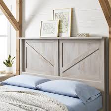Better Homes Gardens Modern Farmhouse Queen Headboard Rustic White Finish Walmart Com In 2020 Queen Headboard Farmhouse Bedroom Furniture Farmhouse Headboard