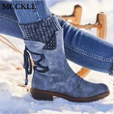 Choisir les bonnes chaussures pour l'hiver peut être beaucoup plus difficile que cela ne peut paraître. Mcckle 2020 Femmes Hiver Mi Mollet Bottes Troupeau Chaussures D Hiver Dames Mode Bottes De Neige Chaussures Cuisse Haute Daim Chaud Botas Femme Aliexpress